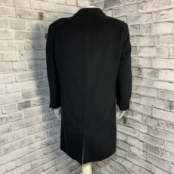 Hugo Boss Wool Trench Coat Large Black Preppy Old Money Corpcore 90s Overcoat - Picture 6 of 16